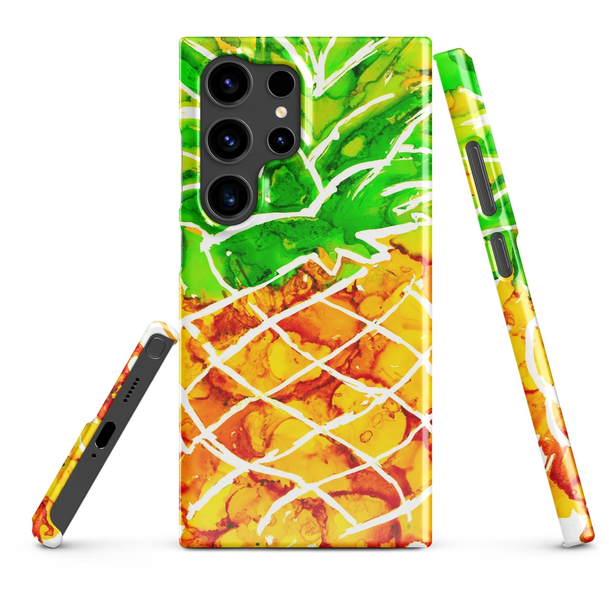 Abstract Pineapple Samsung® Snap Case – Tropical Fruit Art Phone Cover, Vibrant Summer Design, Slim Protective Case