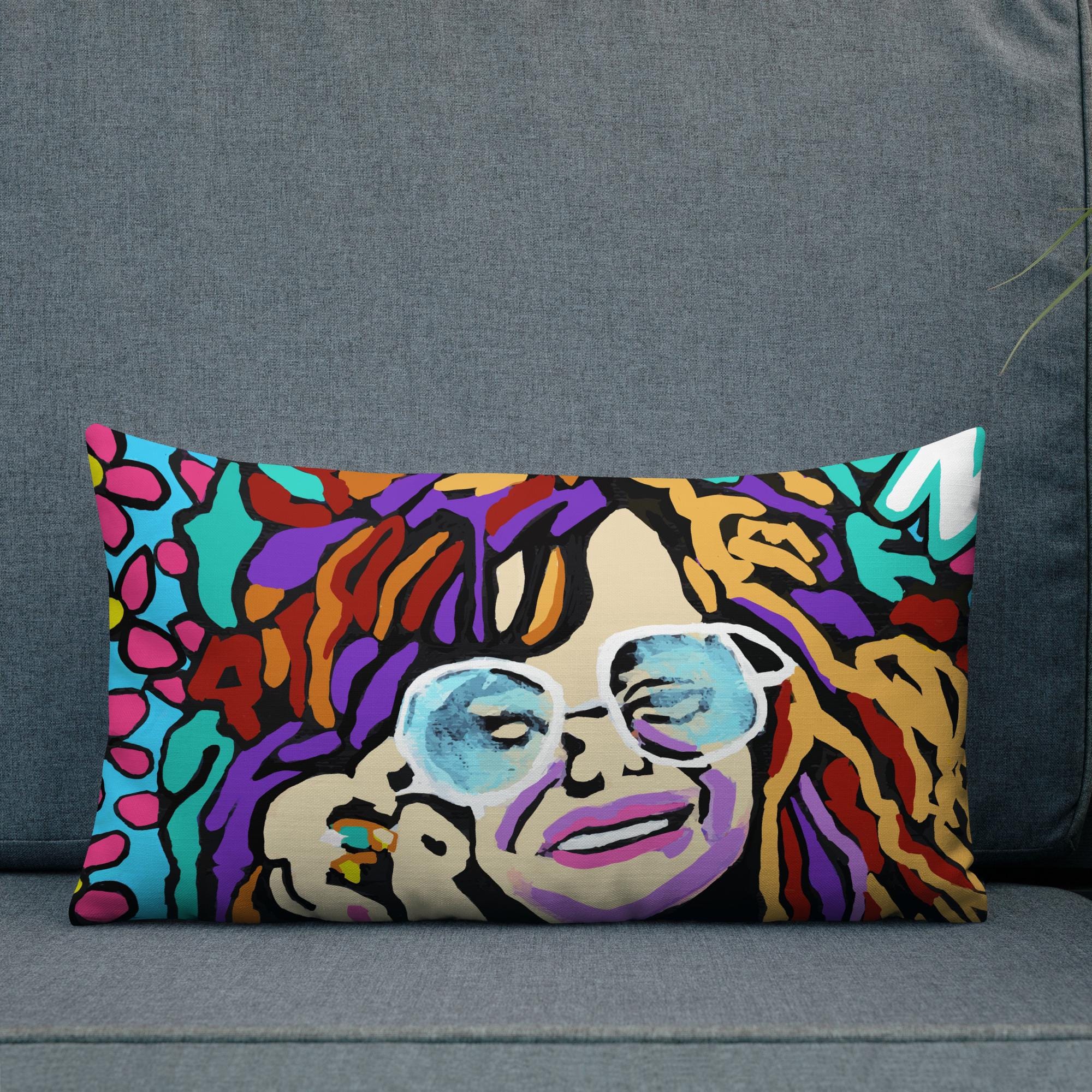 Janis Joplin Premium Pillow