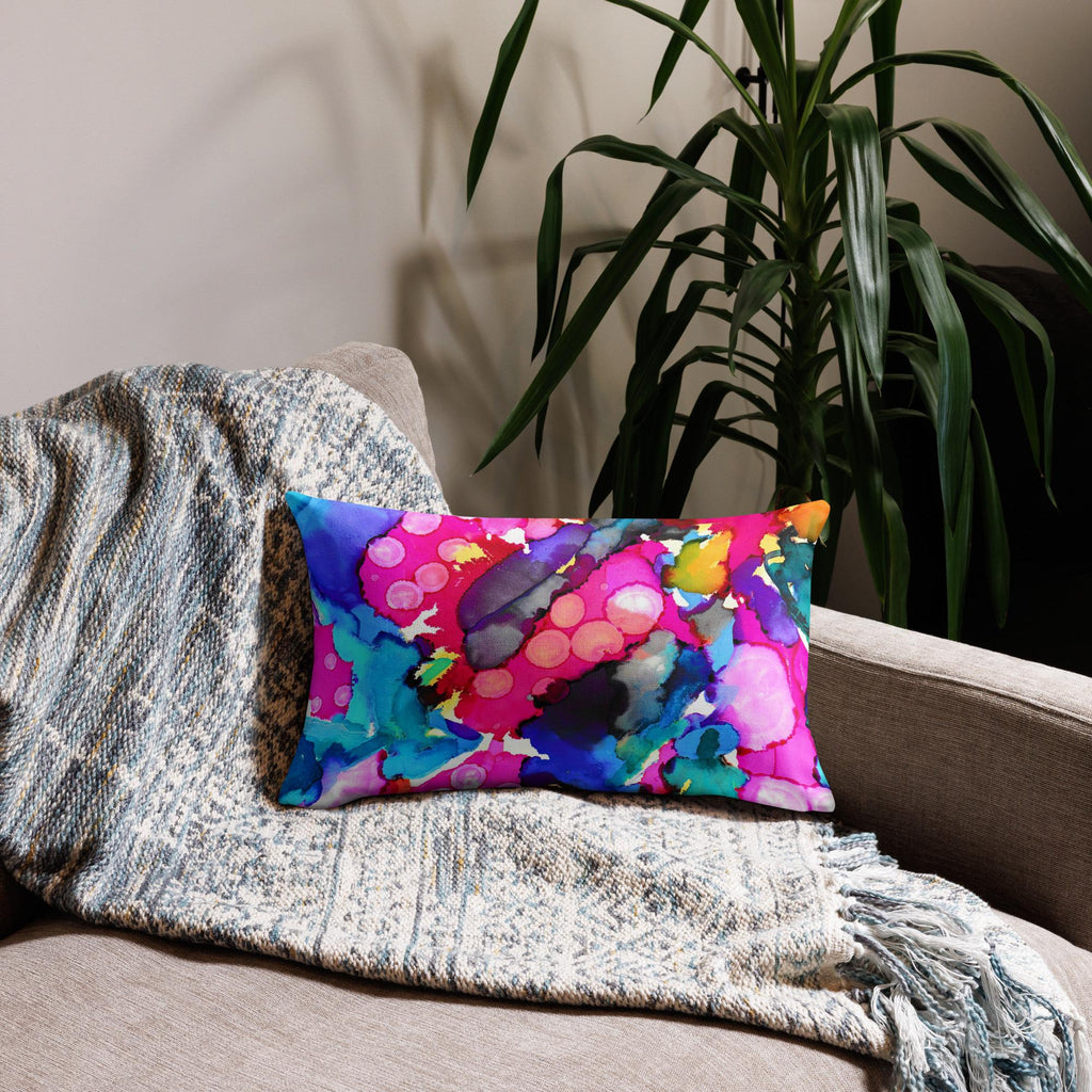 Octopus Abstract Premium Pillow – Coastal Nautical Decor, Sea Life Throw Cushion, Ocean-Inspired Art, Personalized Beach House Accent