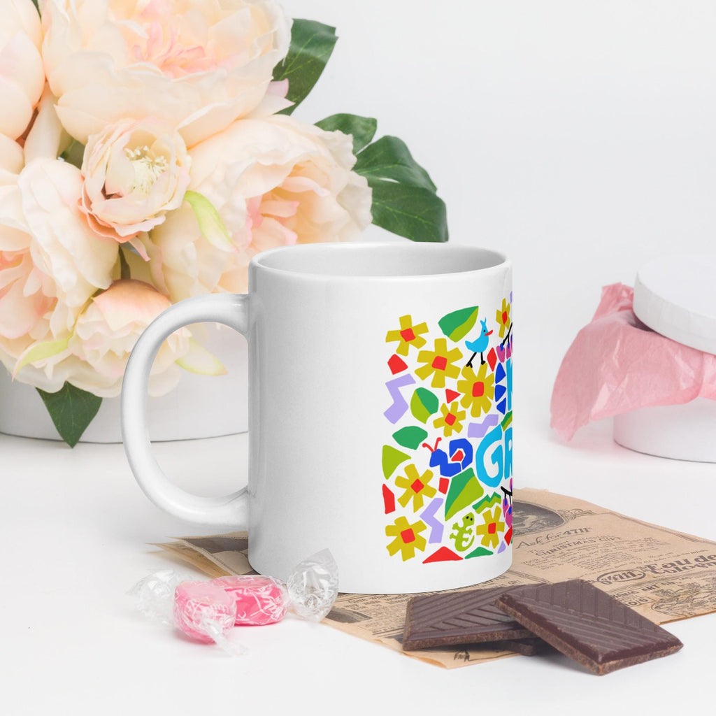 Keep Growing White glossy mug