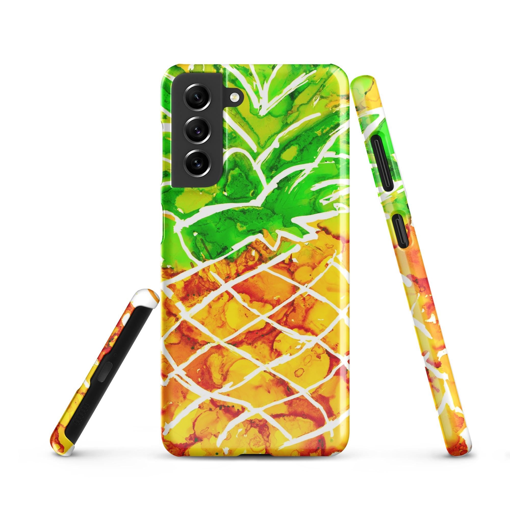 Abstract Pineapple Samsung® Snap Case – Tropical Fruit Art Phone Cover, Vibrant Summer Design, Slim Protective Case