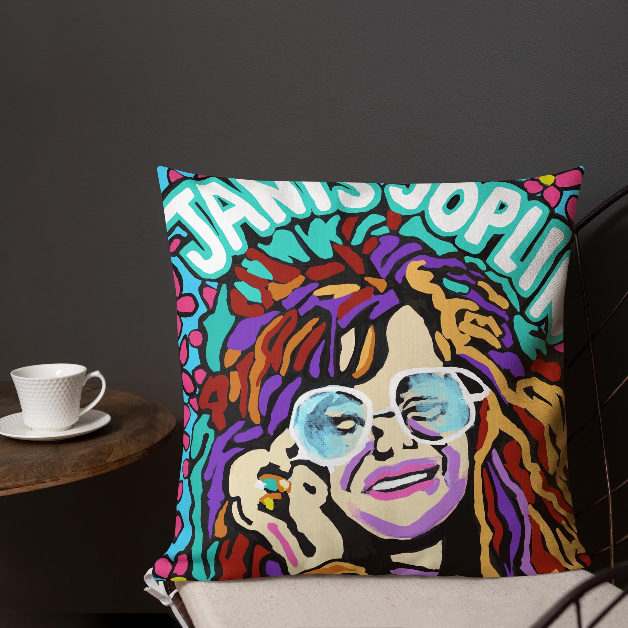 Janis Joplin Premium Pillow