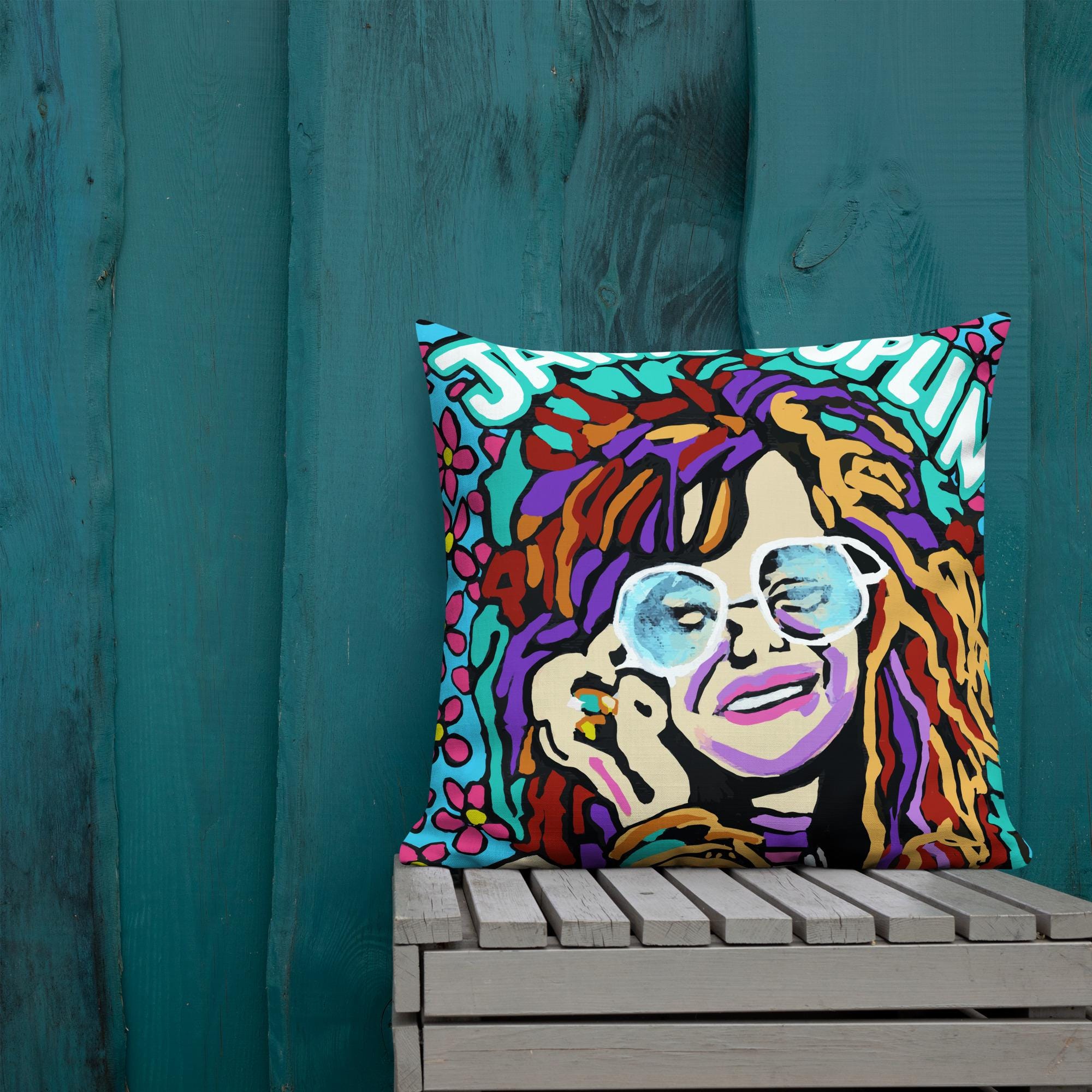 Janis Joplin Premium Pillow