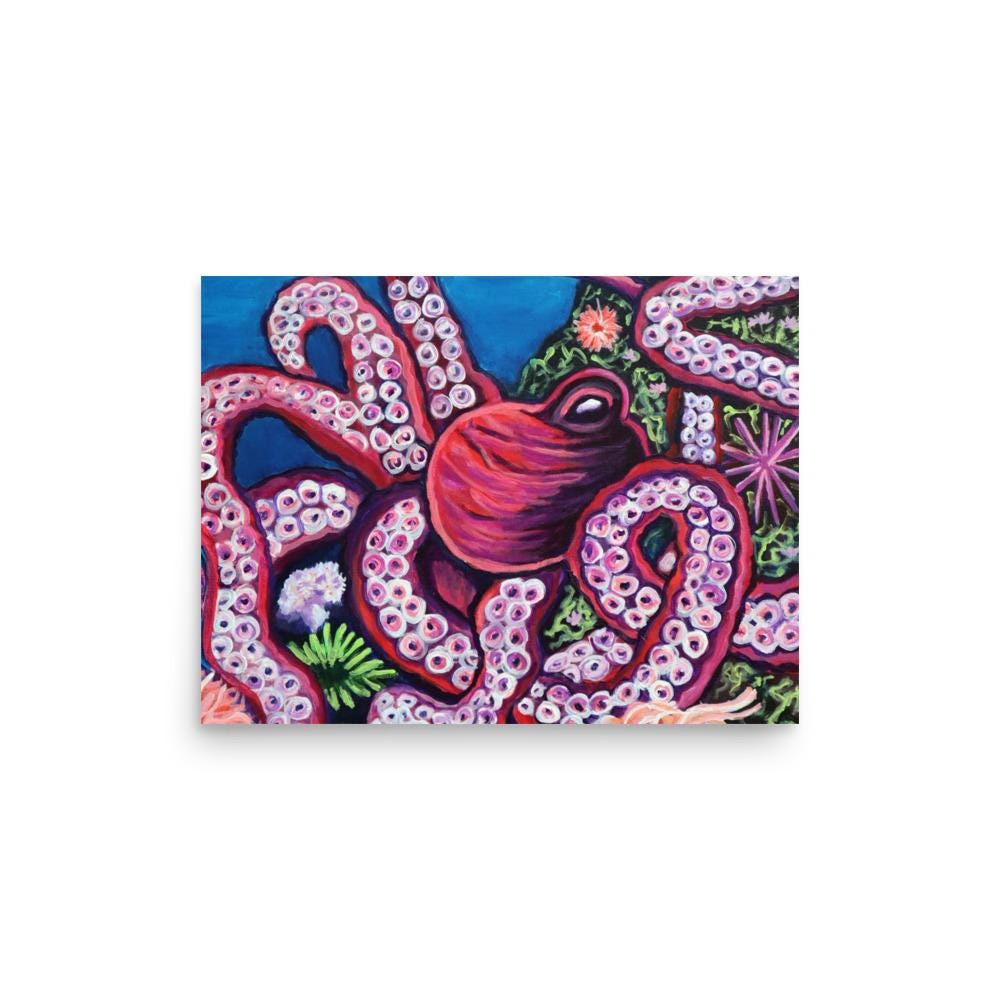 Octopus Wall Art Print – Ocean-Inspired Tentacle Illustration – Nautical Home Decor – Gift for Marine Life Enthusiasts