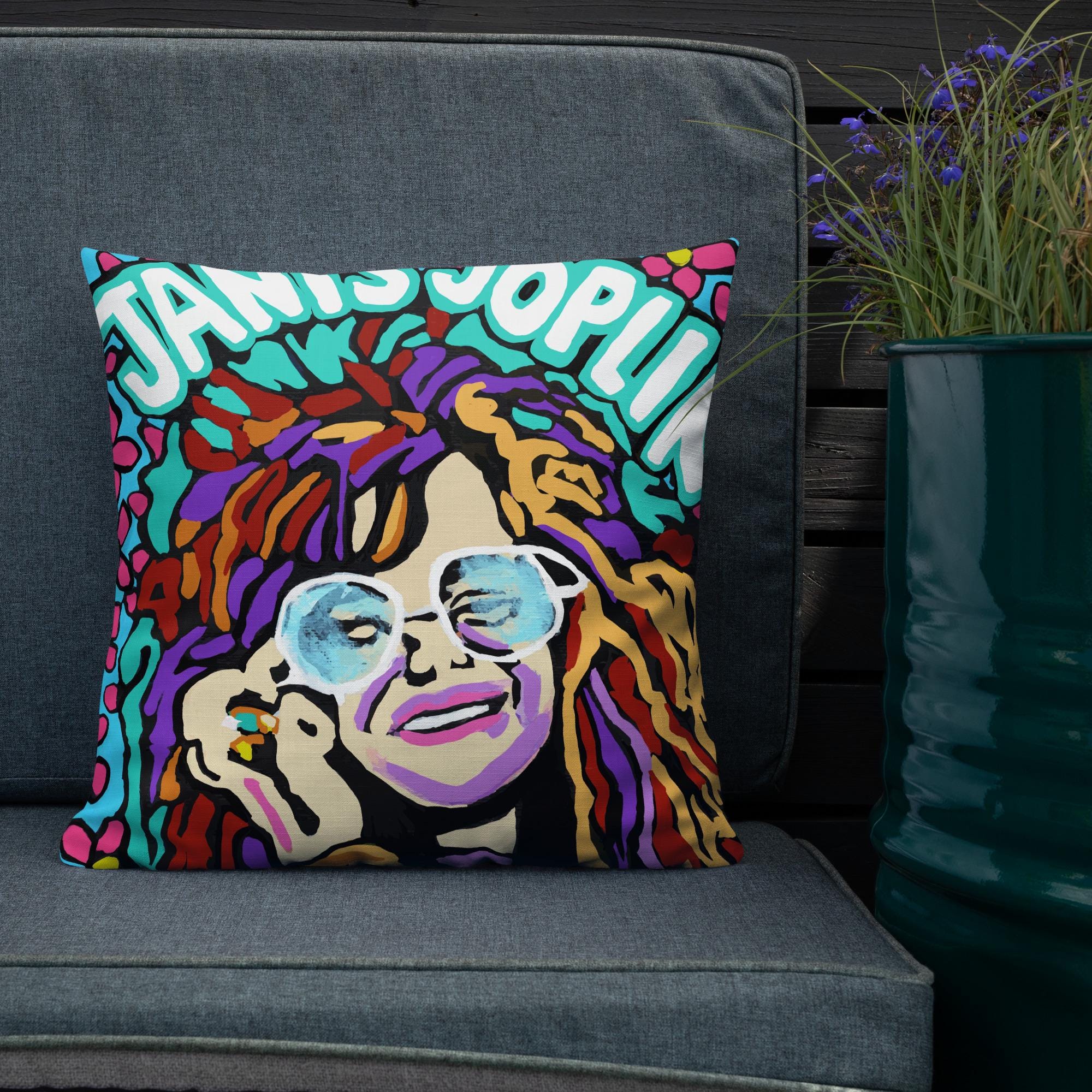 Janis Joplin Premium Pillow