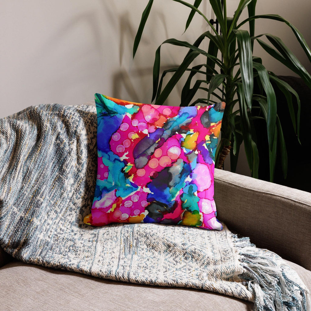 Octopus Abstract Premium Pillow – Coastal Nautical Decor, Sea Life Throw Cushion, Ocean-Inspired Art, Personalized Beach House Accent