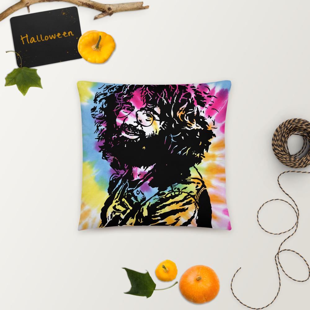 Jerry Garcia Throw Pillow – Psychedelic Home Decor for Deadheads – Boho Hippie Art Cushion – Grateful Vibes Accent Pillow