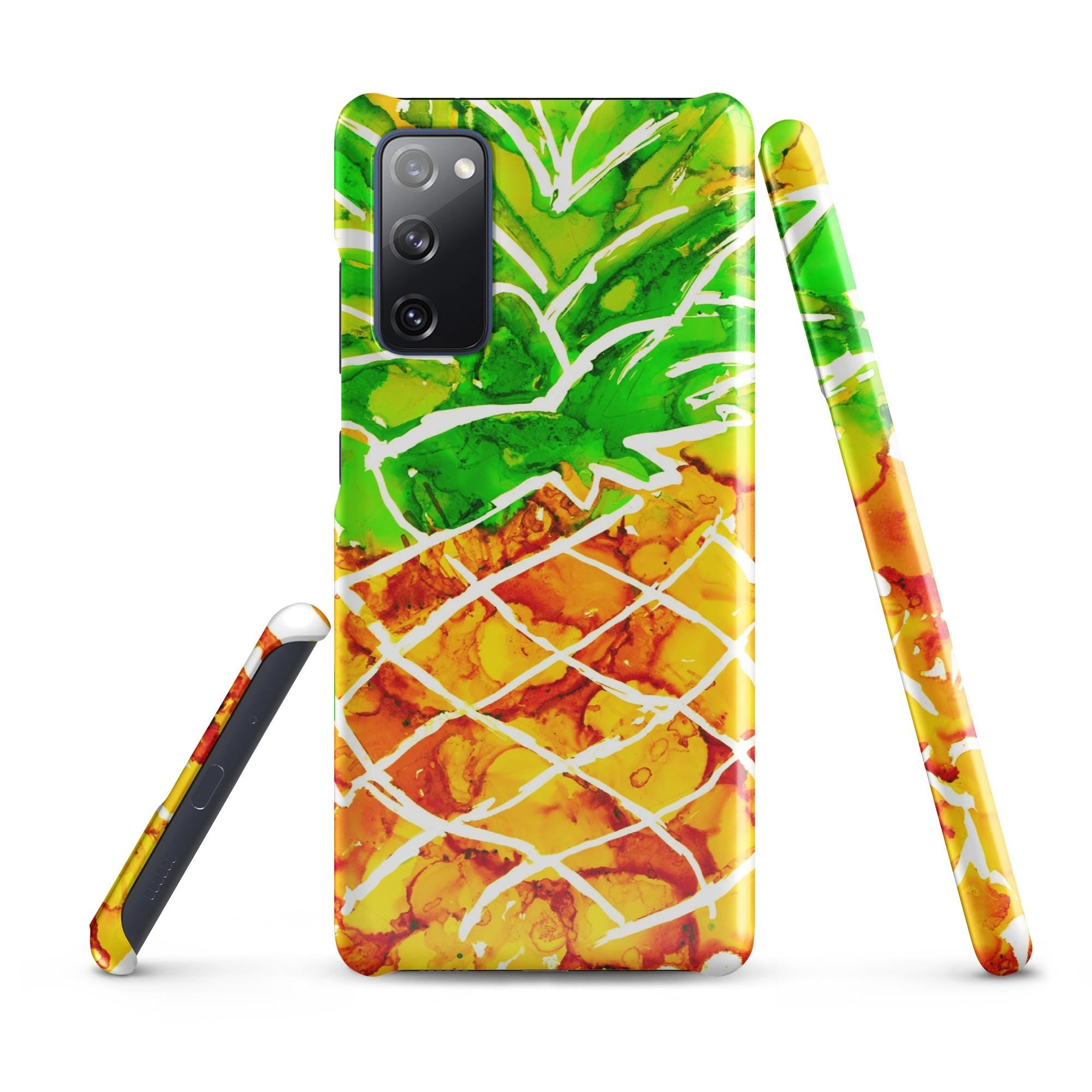 Abstract Pineapple Samsung® Snap Case – Tropical Fruit Art Phone Cover, Vibrant Summer Design, Slim Protective Case