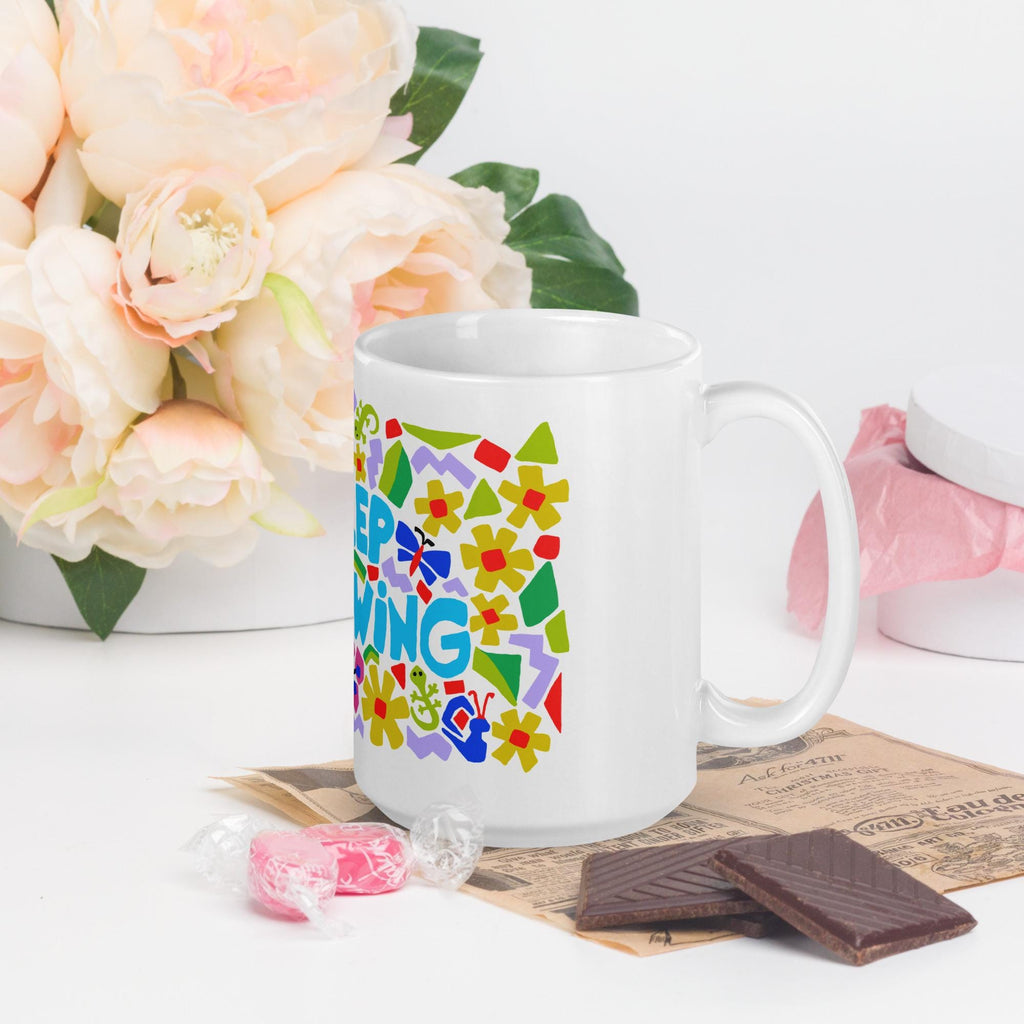 Keep Growing White glossy mug