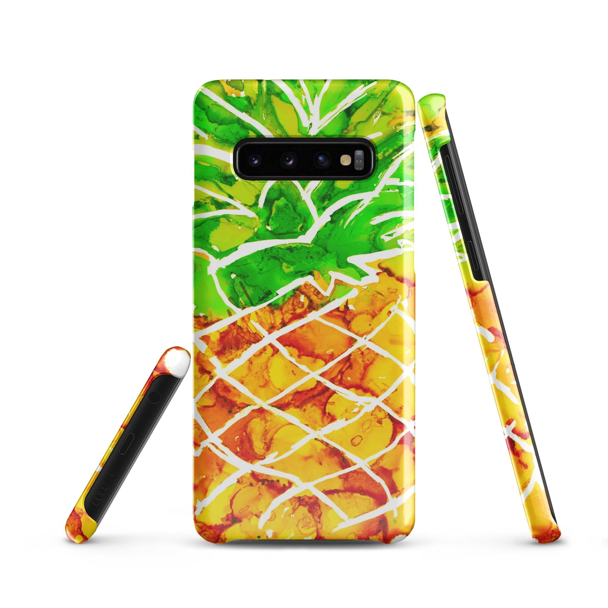 Abstract Pineapple Samsung® Snap Case – Tropical Fruit Art Phone Cover, Vibrant Summer Design, Slim Protective Case