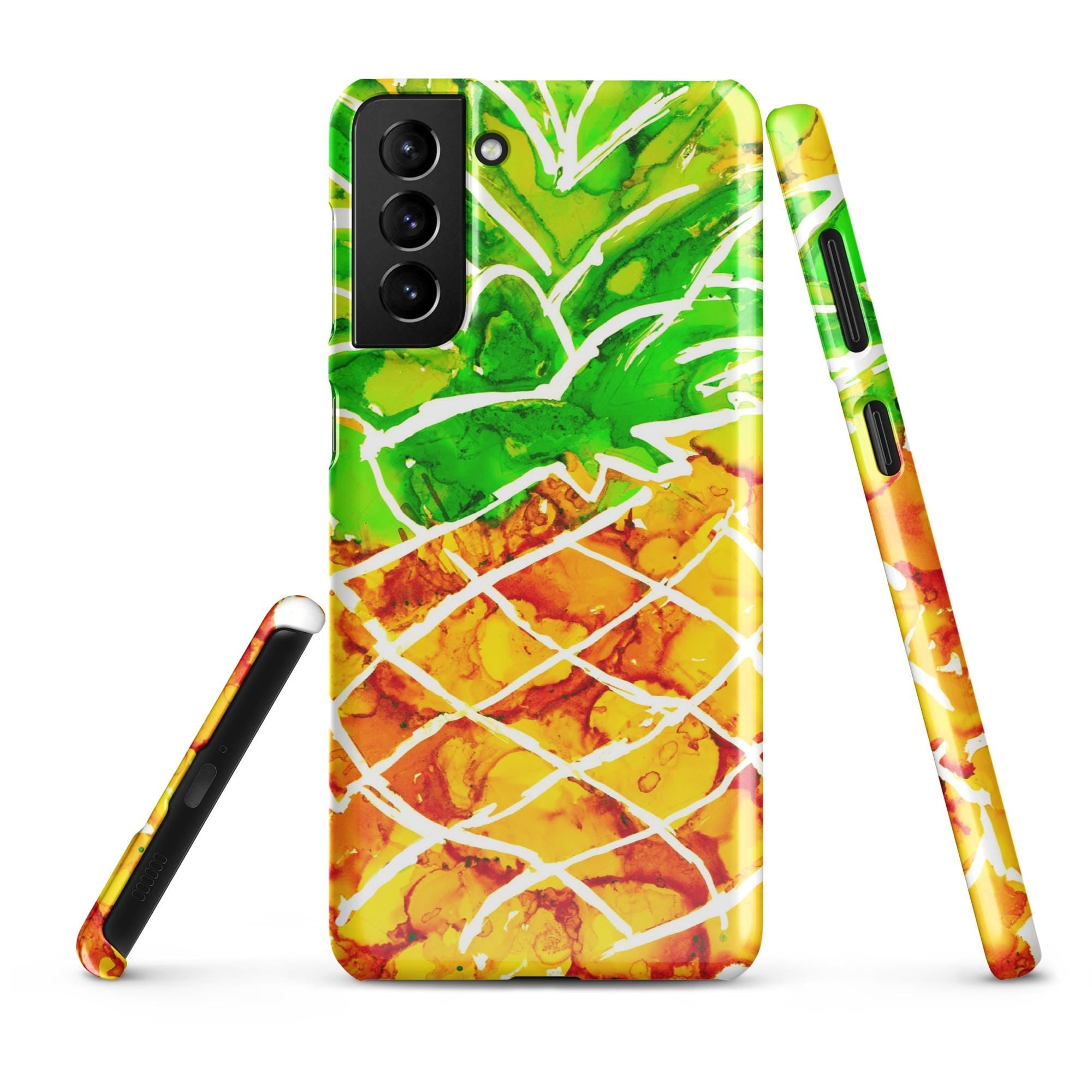 Abstract Pineapple Samsung® Snap Case – Tropical Fruit Art Phone Cover, Vibrant Summer Design, Slim Protective Case