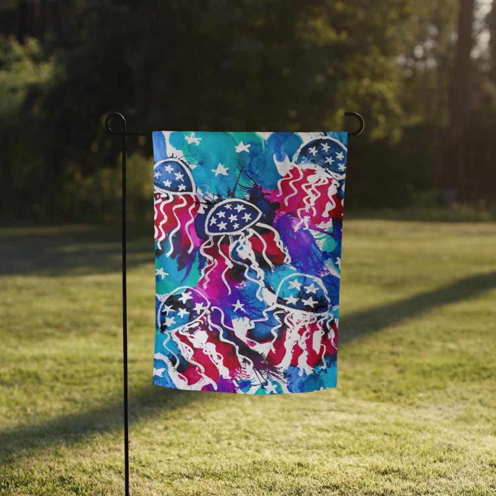 4th of July Garden Flag | Patriotic Yard Decor | Red White Blue Outdoor Flag | Double-Sided Holiday Banner | Independence Day Flag