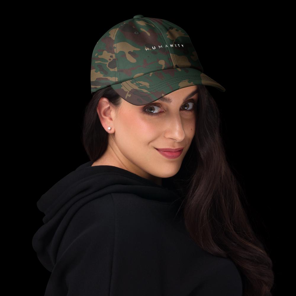 Humanity Embroidered Hat – Unity, Peace sign Message Cap, Minimalist Statement Hat, Adjustable Unisex Gift, Compassion & Inclusion Apparel.