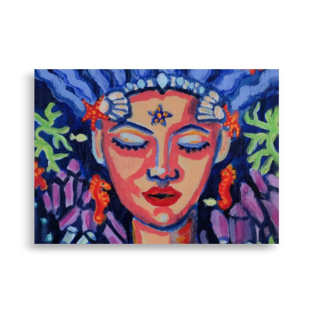 Crystal Sea Goddess Poster