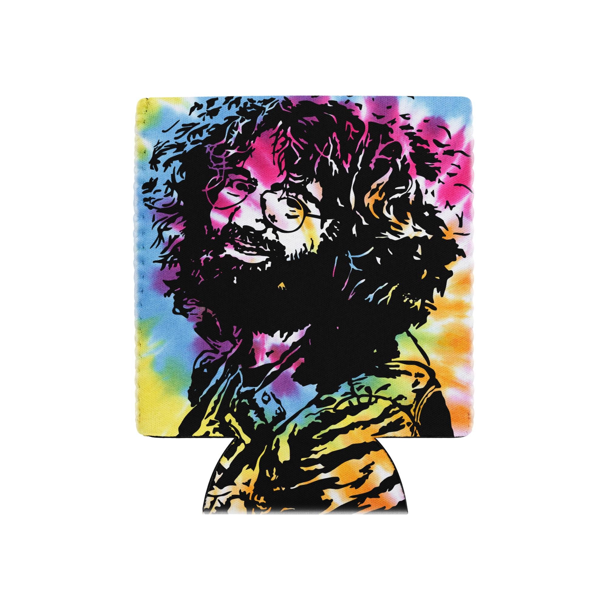 Jerry Garcia Can Cooler – Tie-Dye Stubby Holder – Grateful Dead Gift – Phish Head Accessory – Summer Festival Drink Sleeve