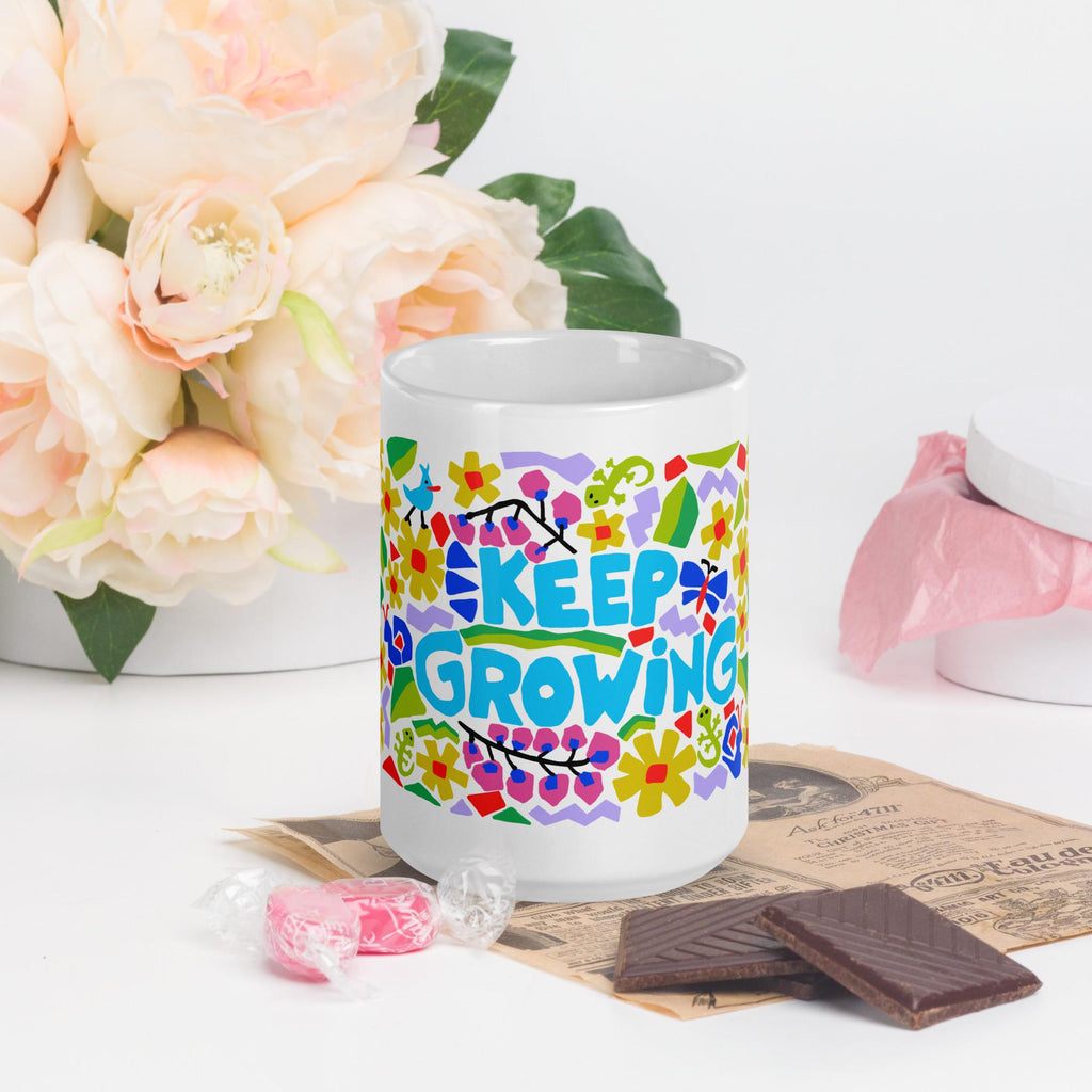 Keep Growing White glossy mug