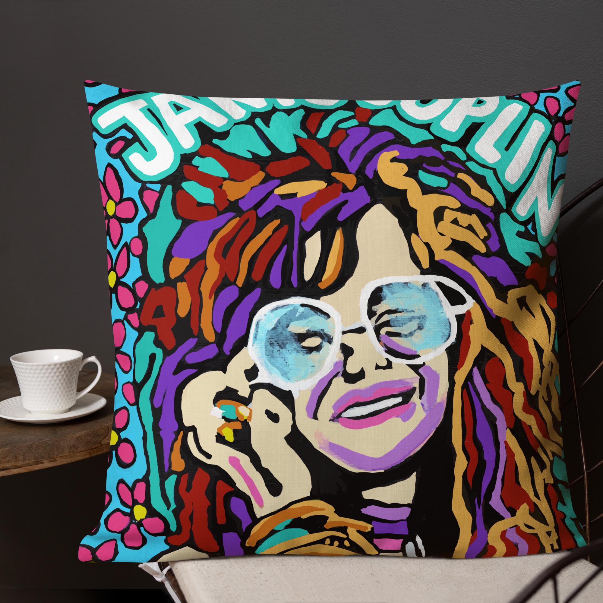 Janis Joplin Premium Pillow